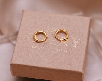 Gold hoop earrings, 925 Sterling silver creole, gold coloured earrings, delicate gold coloured hoops, 5mm 6mm 7mm 8mm, minimal