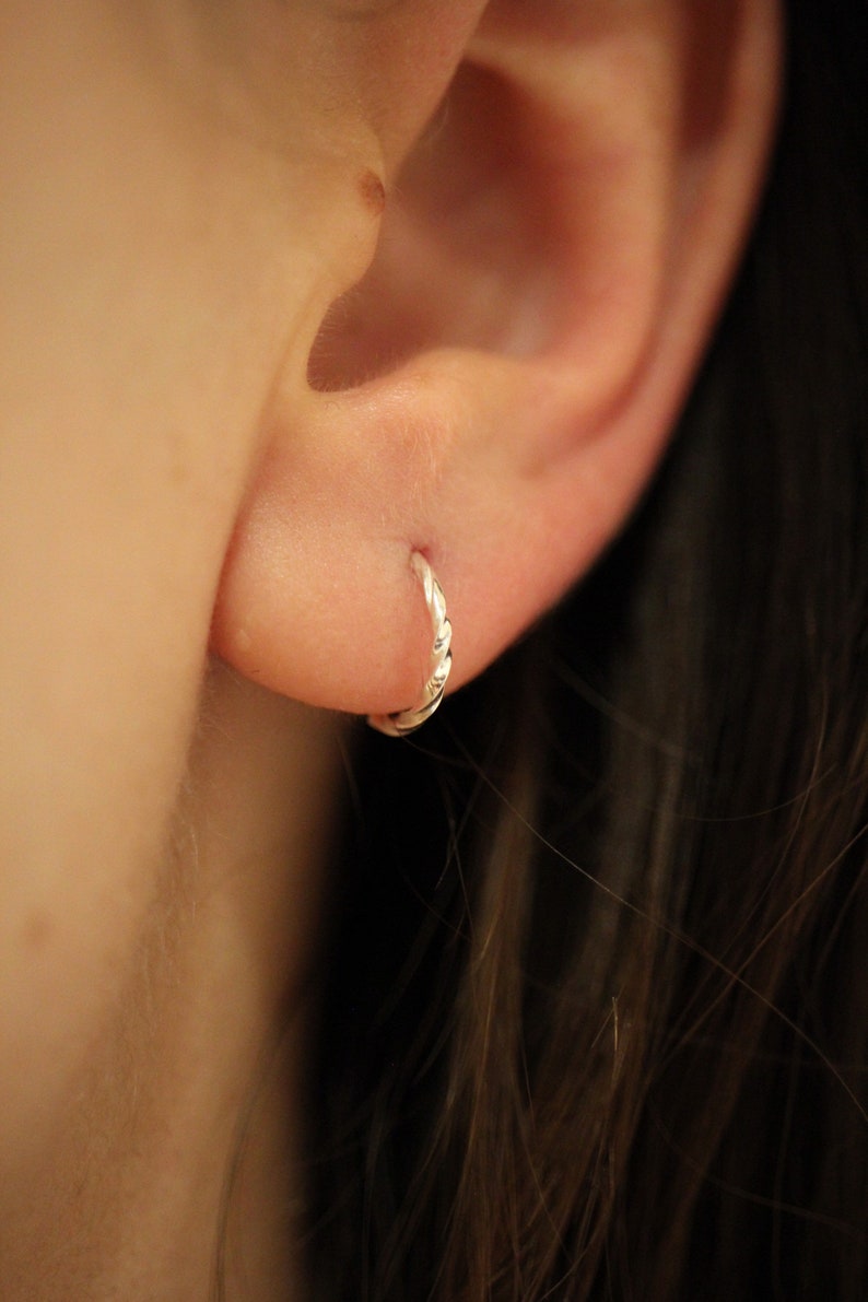 9mm Silver Hoops, Very Fine 925 Sterling Silver Hoop Earrings, 9 mm Mini Creolen, Minimalist Huggie, Dainty, Mini Hoops, Ethical Silver Hoop image 1