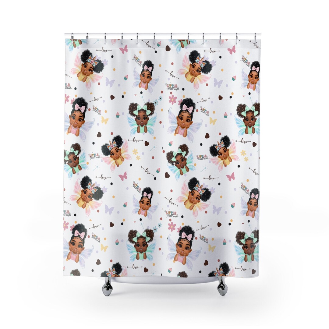 Afro Girl Shower Curtains Kids Bathroom Girl Bathroom Etsy