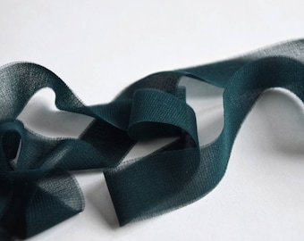 TEAL - Chiffon Ribbon perfect for bridal bouquets, invitations and wedding decor