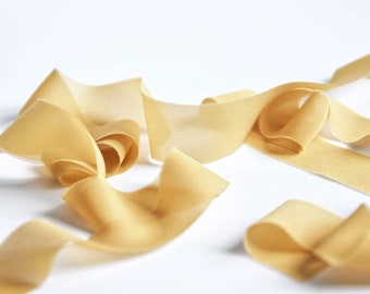 OCHRE - Chiffon Ribbon perfect for bridal bouquets, invitations and wedding decor