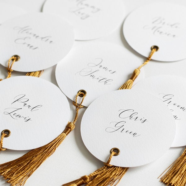 Wedding Place Cards With Tassels Etsy