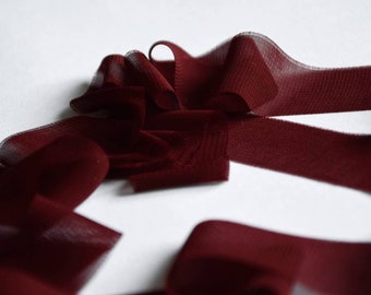 WINE - Chiffon Ribbon perfect for bridal bouquets, invitations and wedding decor