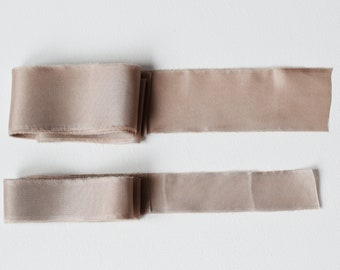 CAPPUCCINO - Silk Habotai Ribbon perfect for bridal bouquets, invitations and wedding style