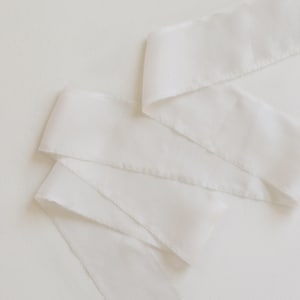 NATURAL WHITE Silk Habotai RIBBON perfect for bridal bouquets, wedding invitations, Neutral tone wedding, Natural corsage, Minimal wedding image 2