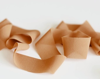 CARAMEL - Chiffon Ribbon perfect for bridal bouquets, invitations and wedding decor