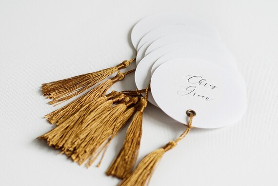 Circular Wedding Place Cards With Tassel Luxury PLACE NAMES - Etsy