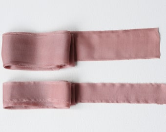 ANTIQUE PINK - Silk Habotai Ribbon perfect for bridal bouquets, invitations and wedding style