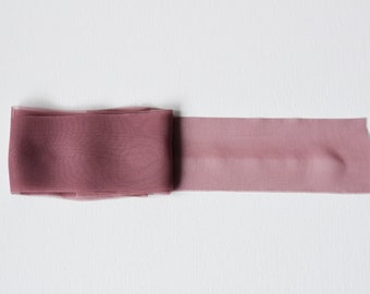 MAUVE - Silky Chiffon Ribbon perfect for bridal bouquets, invitations and wedding decor