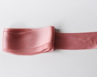 DUSTY PINK - Charmeuse Ribbon perfect for bridal bouquets, invitations and wedding decor