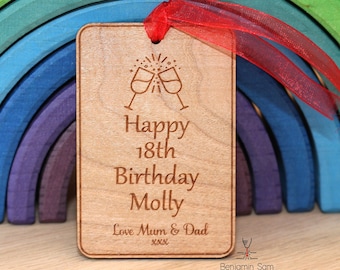 Personalised Wooden celebration Gift Tags,18th Birthday, 21st Birthday label, 21st Engraved Keepsakes, Champagne Tag,Beer Tag,Bottle label