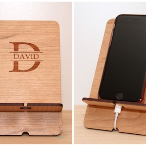 Personalised phone holder, Engraved wooden docking station, bedside table, Desk tidy. Teen boy birthday gift, gift for him