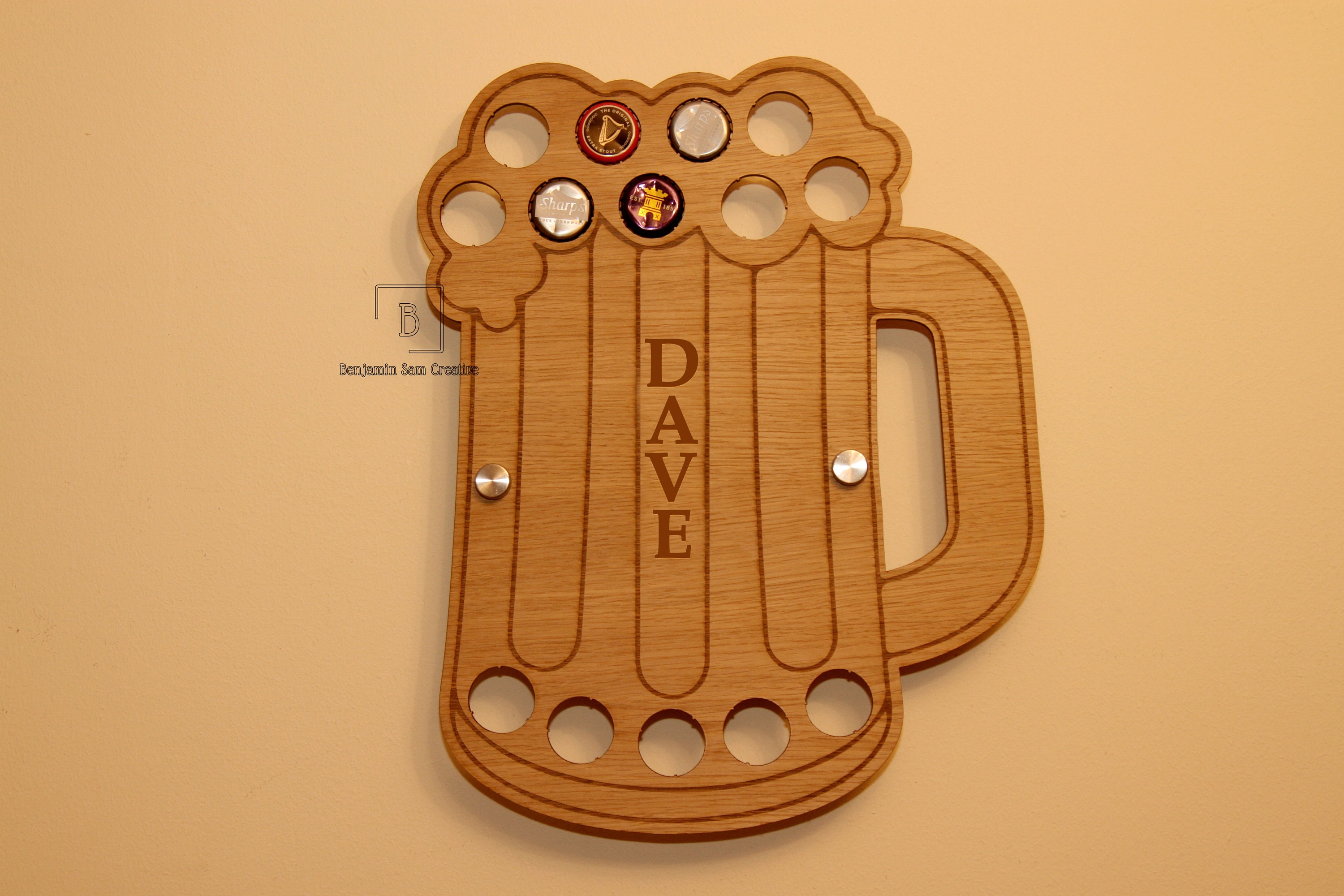 Bottle Cap Holder Personalised Beer shaped Bottle Top holder Etsy