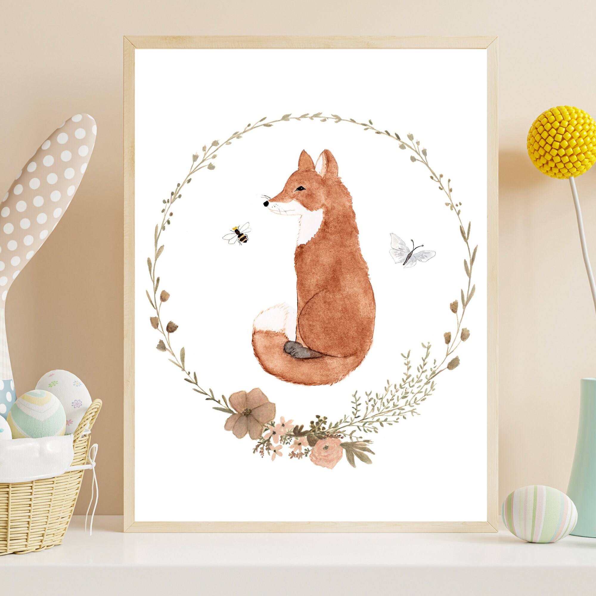Fox Nursery Printable Artwork Baby Animals Boy's Print - Etsy