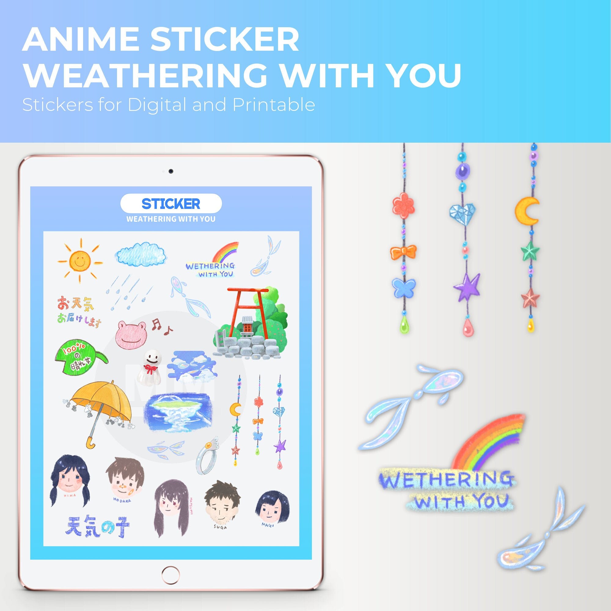 anime sticker weathering with you digital sticker ipad etsy