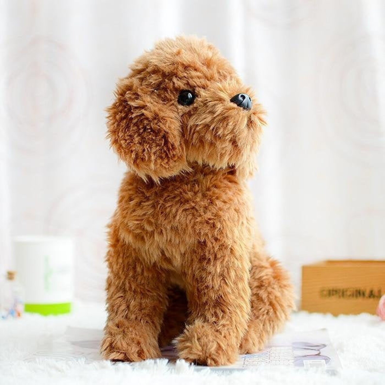 Poodle Puppy Dog Plush Toy Soft Stuffed Poodle Dog Animal Etsy
