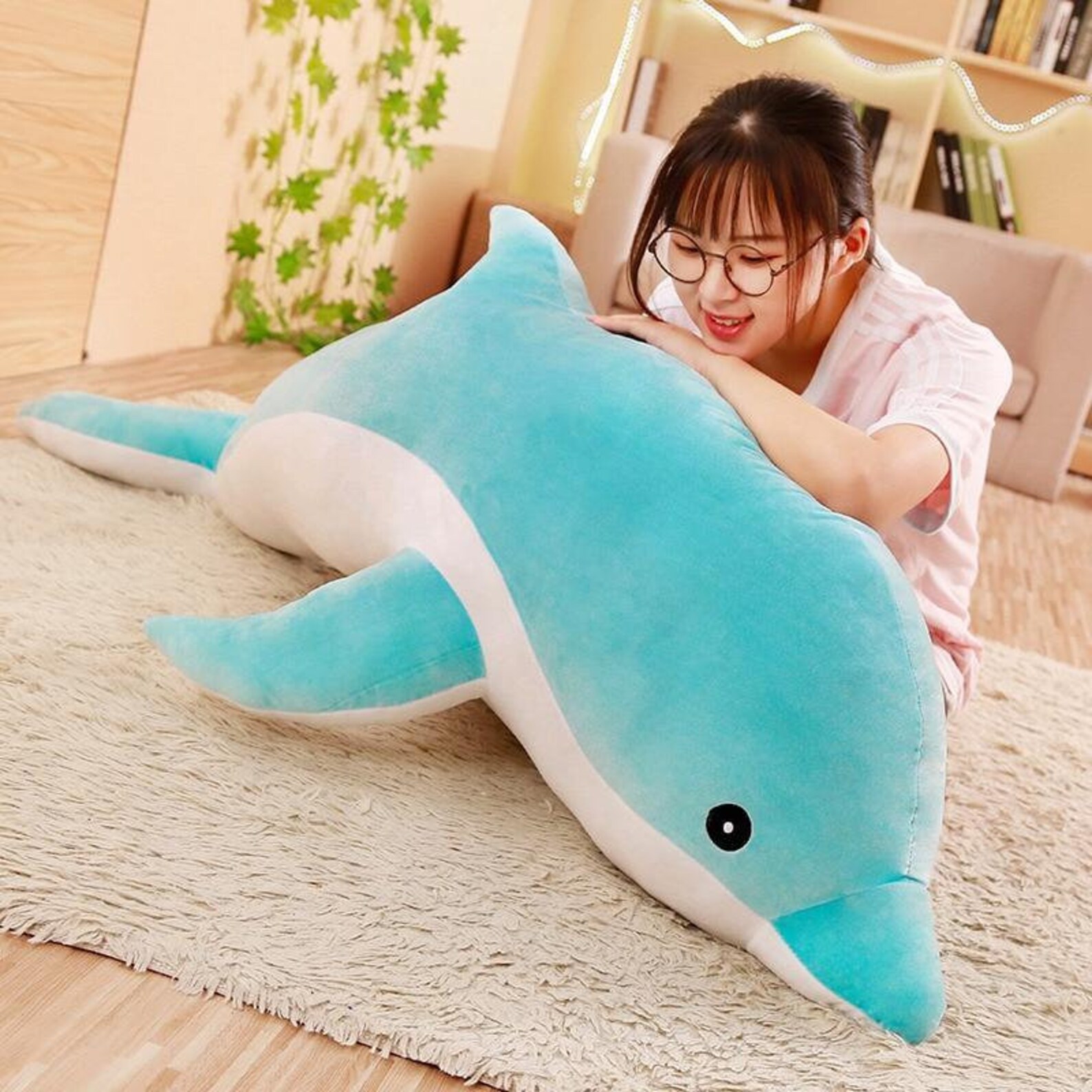 Huge Dolphin Plush Toy Blue 70cm 27.5 Inches Etsy