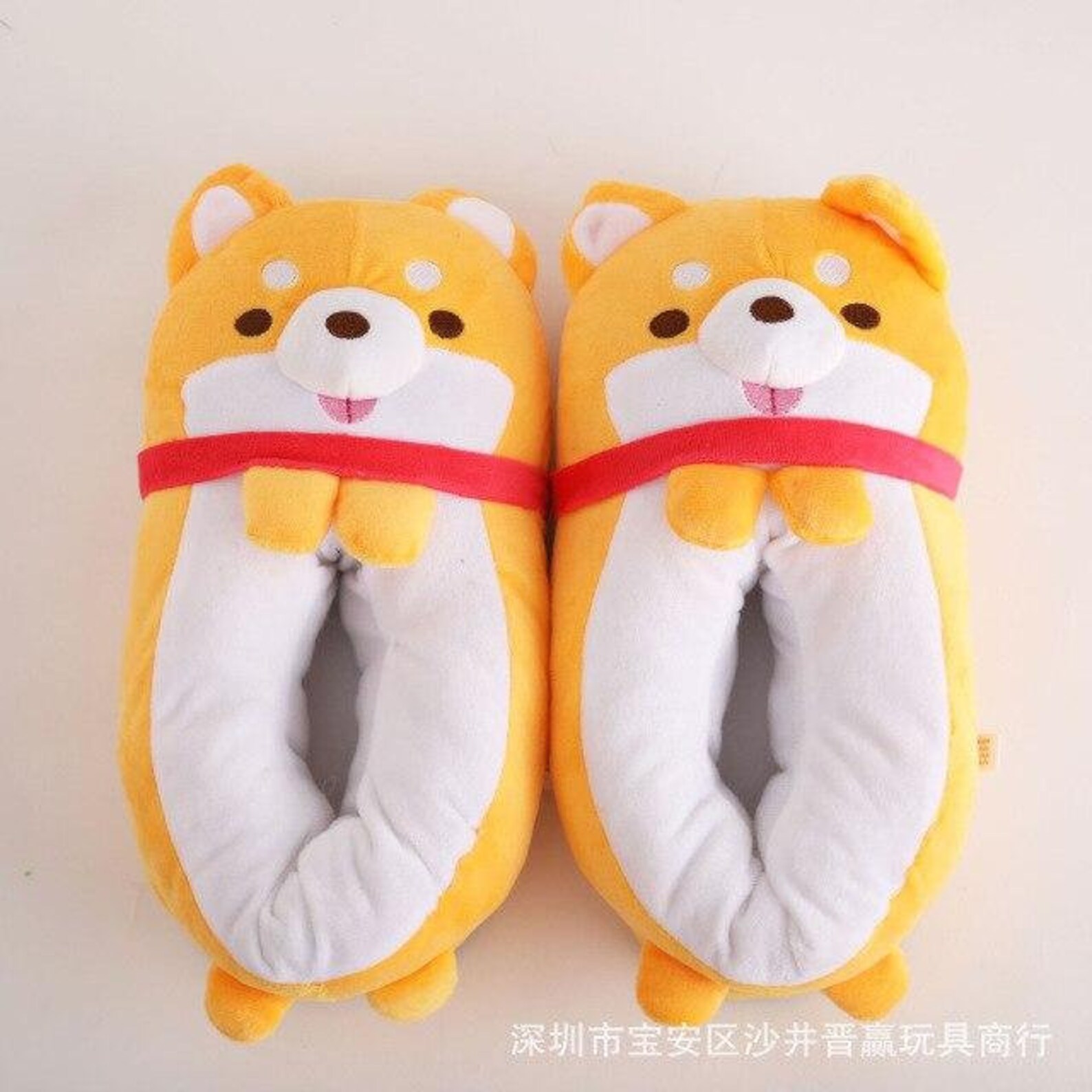 corgi plush slippers