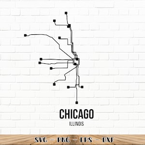 Chicago, Illinois Subway SVG / Cricut / Sublimation / Png / Dxf / Eps / Cricut / Vector / 300 Dpi (Ver descuentos por volumen)