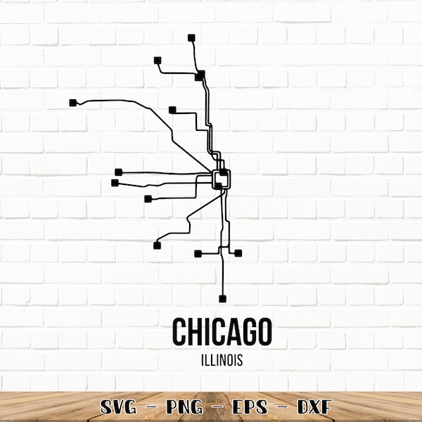 Chicago, Illinois Subway SVG / Cricut / Sublimation / Png / Dxf / Eps / Cricut / Vector / 300 Dpi (See Bulk Discounts)