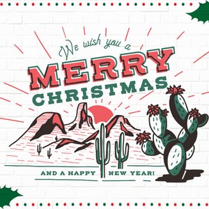 Desert Christmas SVG / Cactus Christmas / Cricut Design / Png / Dxf / Eps / Cricut / Wektor / 300 Dpi (Zobacz rabaty hurtowe)