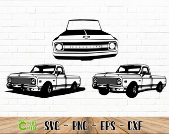 72 Truck SVG / Classic Truck / Cricut / Png / Dxf / Eps / Cricut / Silhouette / Vector / 300 Dpi (See Bulk Discounts)