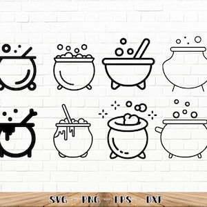 Vector Witch&#39;s Cauldron Bundle SVG / Halloween SVG / Cricut / Png / Dxf / Eps / Cricut / Vector / 300 Dpi (See Bulk Discounts)