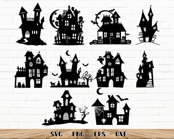 Haunted House Halloween SVG / Halloween Silhouettes / Cricut / | Etsy