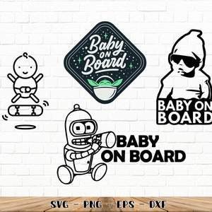 Baby On Board SVG / Cricut / Sublimation / Png / Dxf / Eps / Vector / 300 Dpi (Voir les remises en vrac)