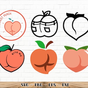 Peach Butt SVG / Cricut / Sublimation / Png / Dxf / Eps / Vector / 300 Dpi (See Bulk Discounts)
