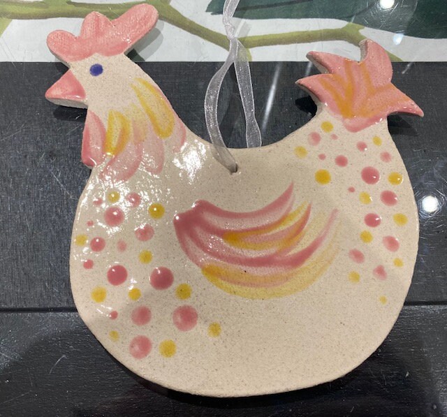 Poule en Céramique à Suspendre