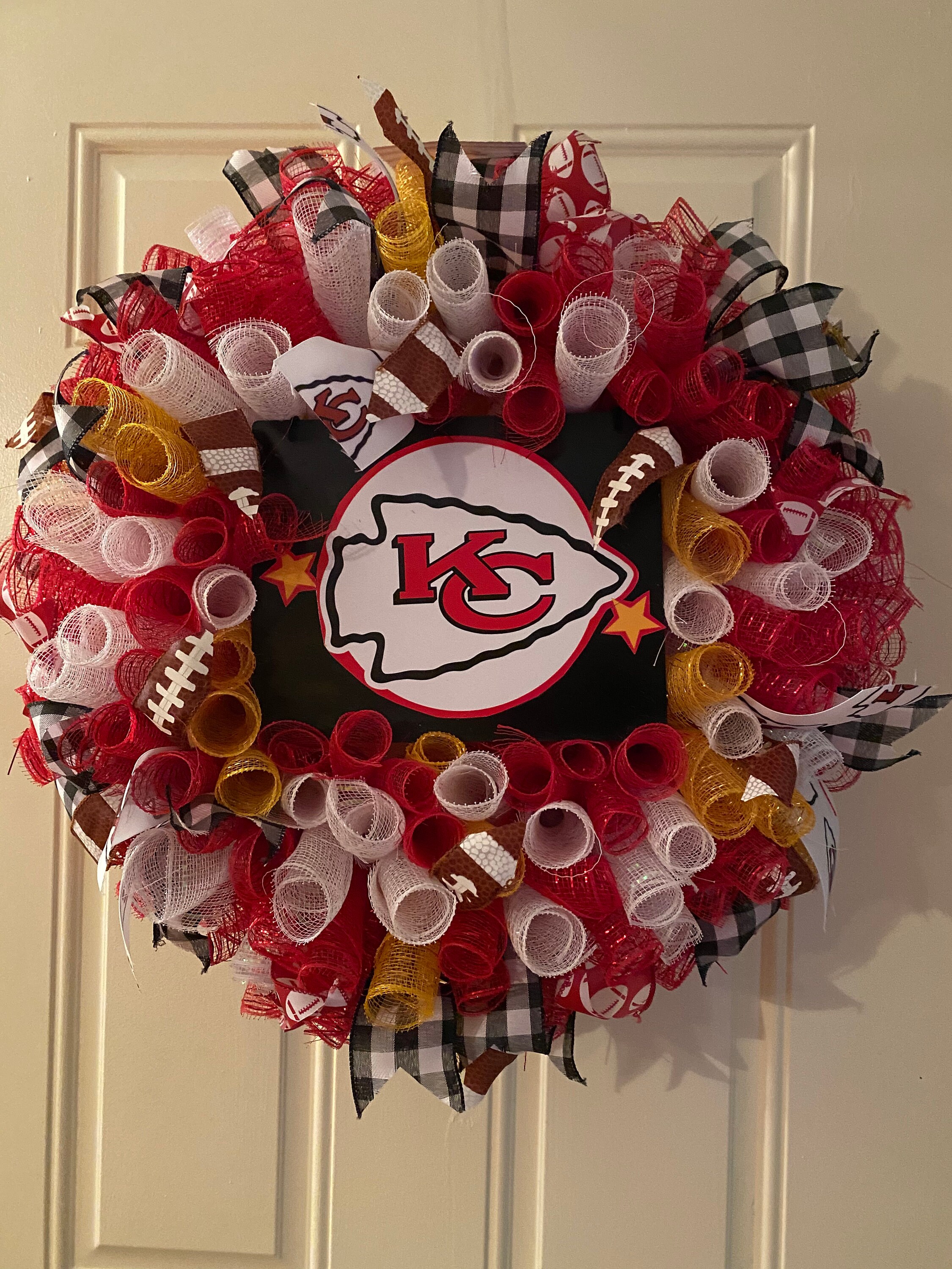 NFL Kansas City Chiefs. Deco Mesh Wreath Etsy