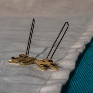 Handmade Swallow Earrings in 925 silver or yellow bronze