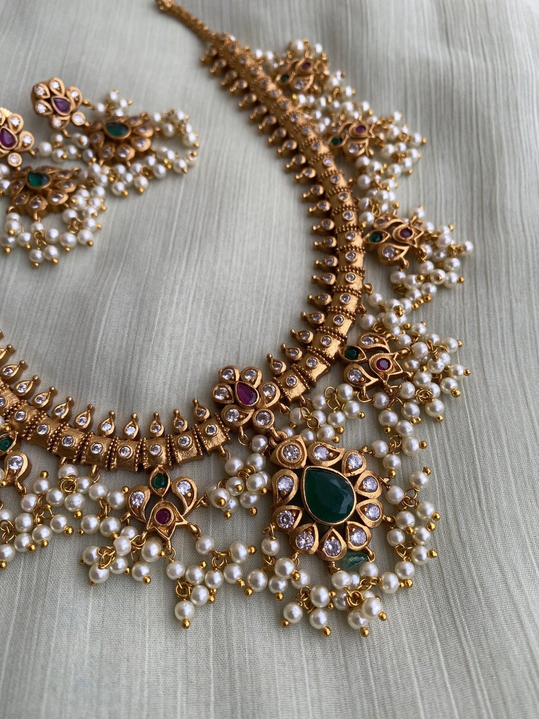 Brass Guttapusalu Short Necklace 
