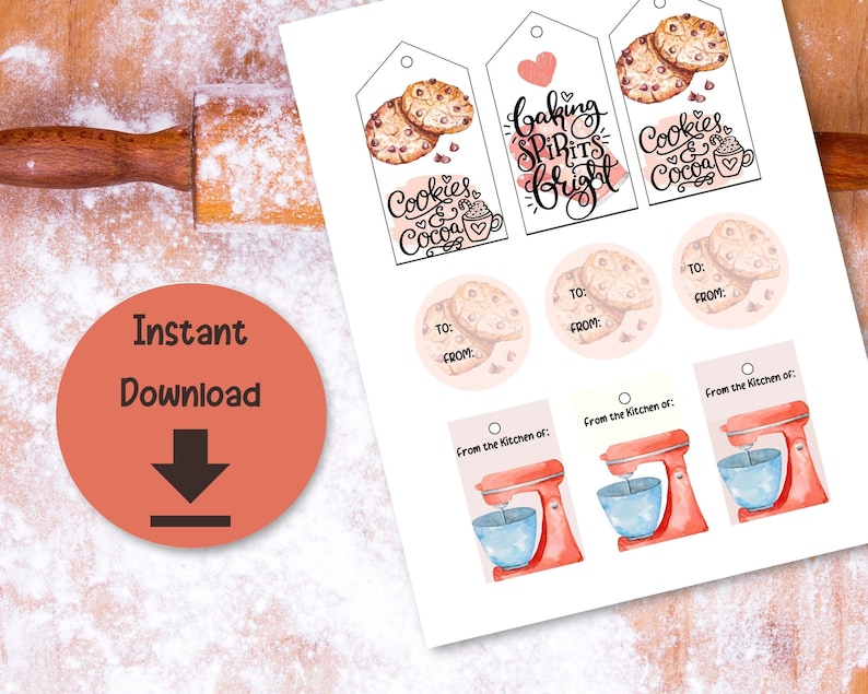 Printable Gift Tags for Homemade Baked Goods - Etsy