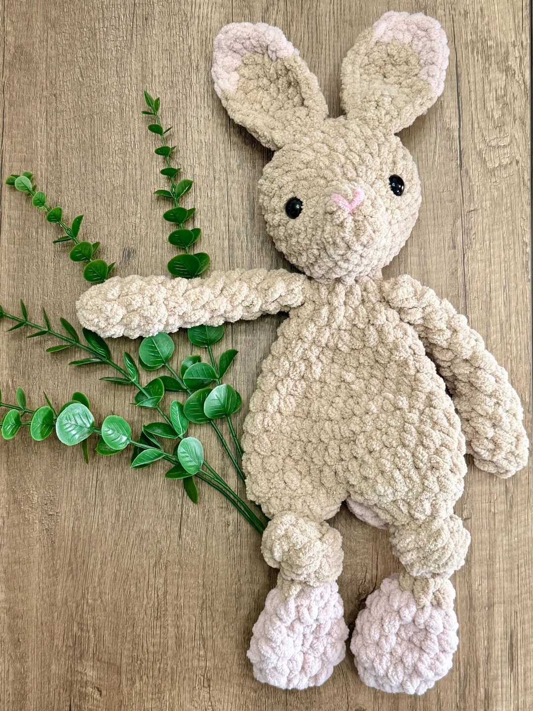 Rye Rabbit Crochet Knotted Lovey Snuggler - Etsy