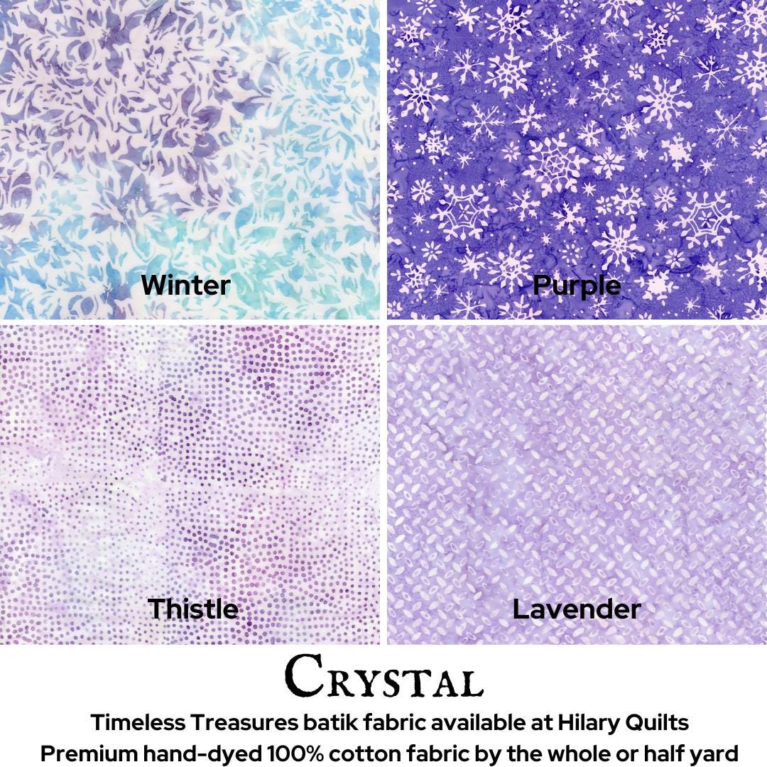 Crystal Winter Lilac Batik Fabric - Timeless Treasures Hand-dyed Cotton ...