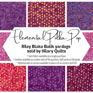 Elementals Polka Pop purple & pink batik fabric by Riley Blake in 7 varieties sold by the yard or half yard