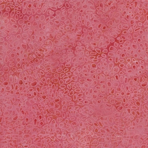 May include: A pink fabric with a white pattern of small, irregular circles and ovals. The fabric has a subtle, mottled texture.