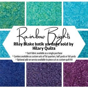 Rainbow Brights blue and purple batik fabric by Riley Blake in 8 varieties sold by the yard or half yard