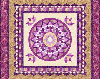 Pansy Tonga Batiks Linzer Torte Quilt Kit (92 x 92 inches) - Includes free pattern and all fabric for top and binding