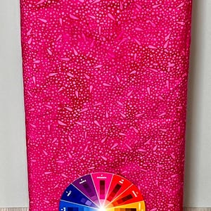 Flower Pot Bright Pink Petals Batik Fabric - Island Batik Hand-Dyed Cotton