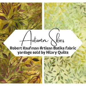 Autumn Skies Gold & Brown Batik Fabric - Robert Kaufman Hand-Dyed Cotton