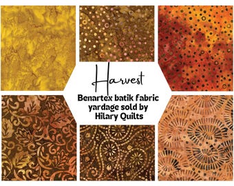 Harvest Brown and Gold Batik Fabric - Benartex Hand-Dyed Cotton