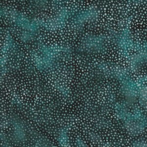 Bayou dark teal Bali Dot 885 batik fabric by Hoffman, sold by the yard or half yard