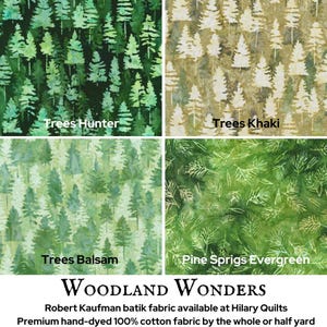 Pine Trees Woodland Wonders Batik Fabric - Robert Kaufman Hand-Dyed Cotton