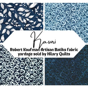 Indigo Kasuri Blue Batik Fabric - Robert Kaufman Hand-Dyed Cotton