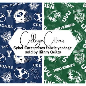 Utah Collegiate BYU and UVU Fabric - Sykel Enterprises College Cotton image 1