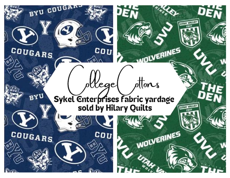 Utah Collegiate BYU and UVU Fabric - Sykel Enterprises College Cotton image 1