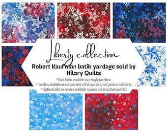 Liberty stars Robert Kaufman batik fabric in 7 varieties sold by the yard or half yard
